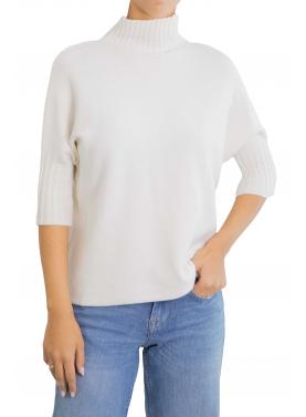 Maglioncino tinta unita collo alto manica 3/4 